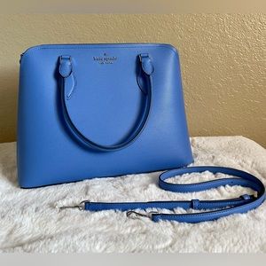Kate Spade Darcy Satchel Purse Large in Deep Cornflower